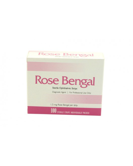Bandelette de diagnostic avec du rose Bengale, 100 pcs.