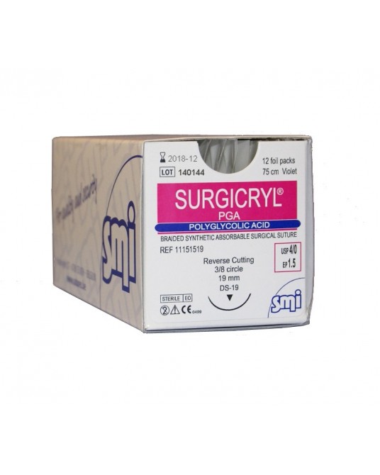 Surgicryl PGA SMI SMI SMI violet, aiguille à coupe inversée