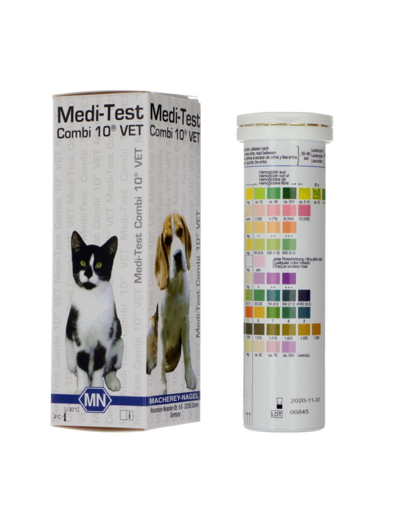 Bandelettes de test urinaire Medi-Test Combi 10® VET