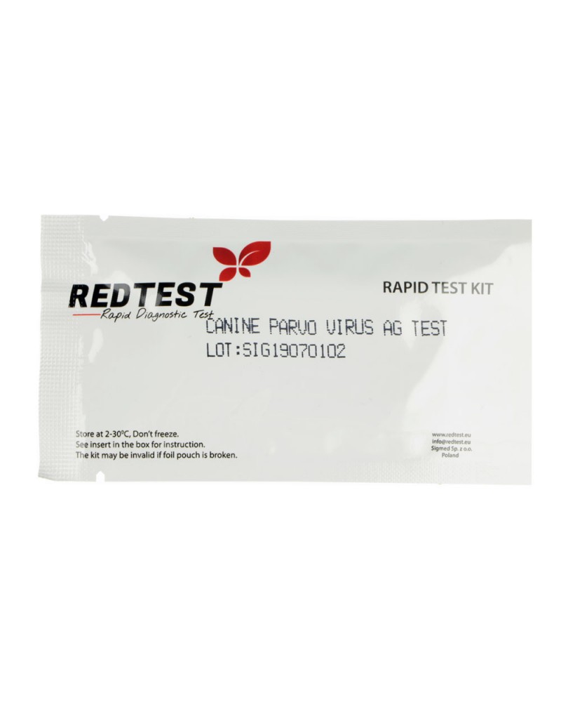 Test diagnostique Redtest du parvovirus canin CPV